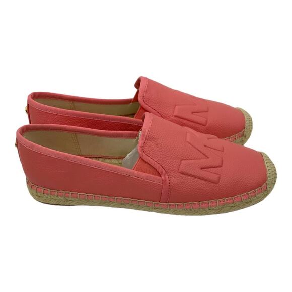 Michael Kors Hastings Espadrille Tumbled Faux Leather Tea Rose Pink Size 7 NWT - Picture 3 of 7